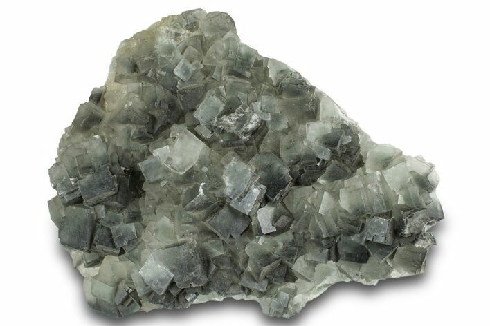 Green Cubic Fluorite Crystal Cluster on Druzy Quartz - China #323069